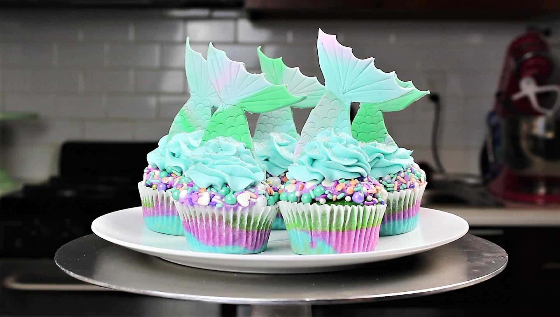 美人鱼尾纸杯蛋糕图片