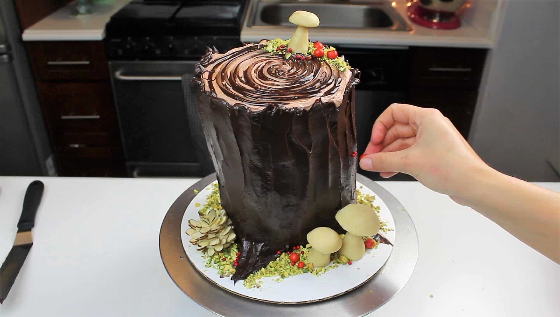 image of festive yule log cake