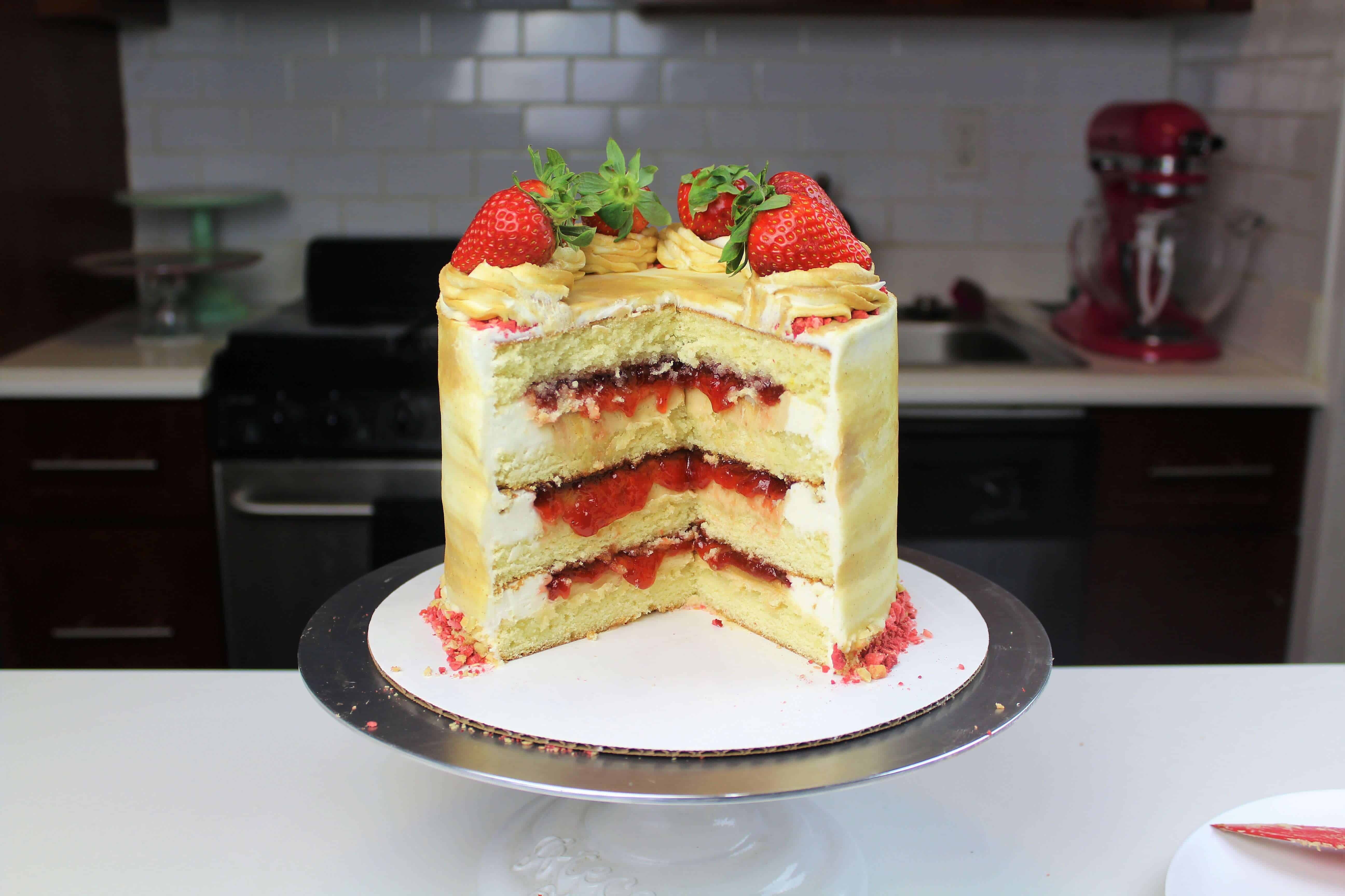 image of peanut butter and jelly cake