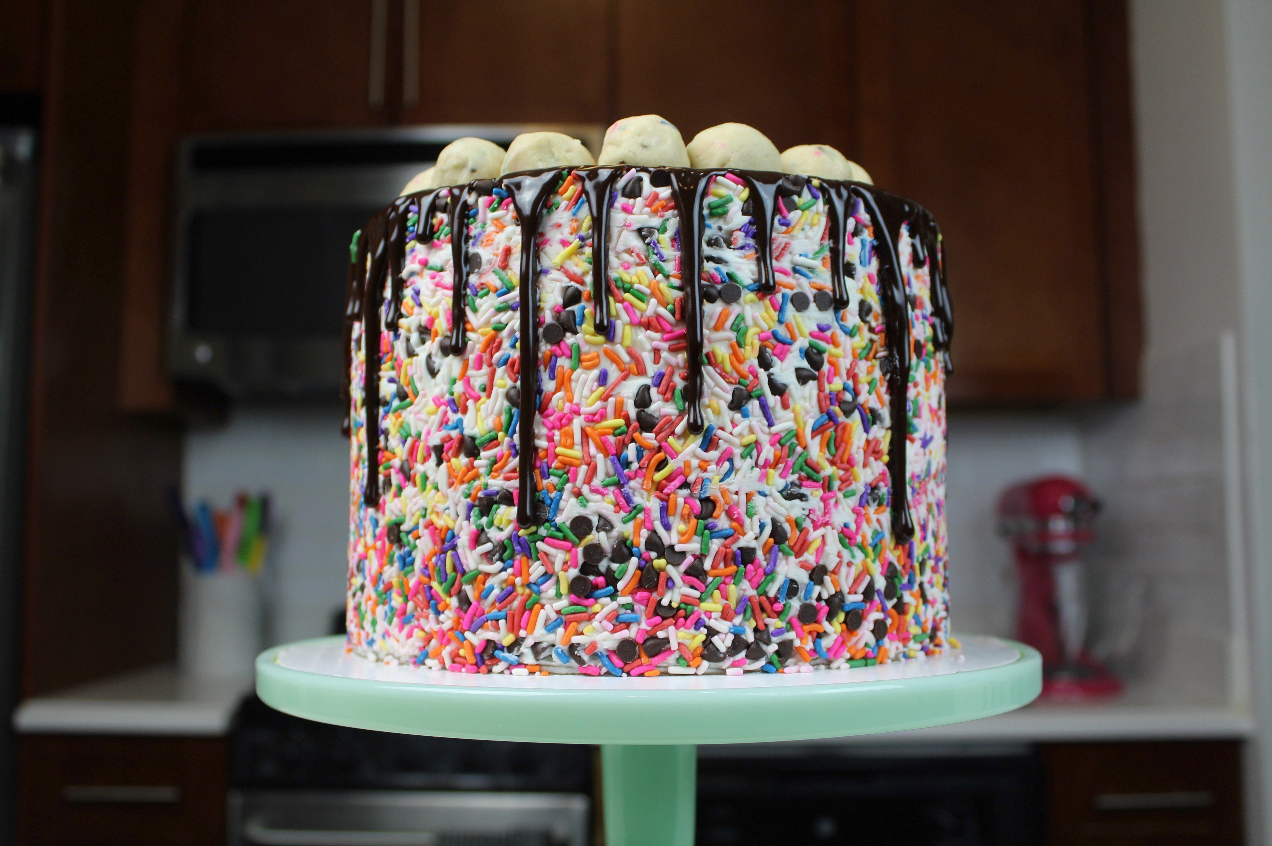 未切割funfetti饼干面团