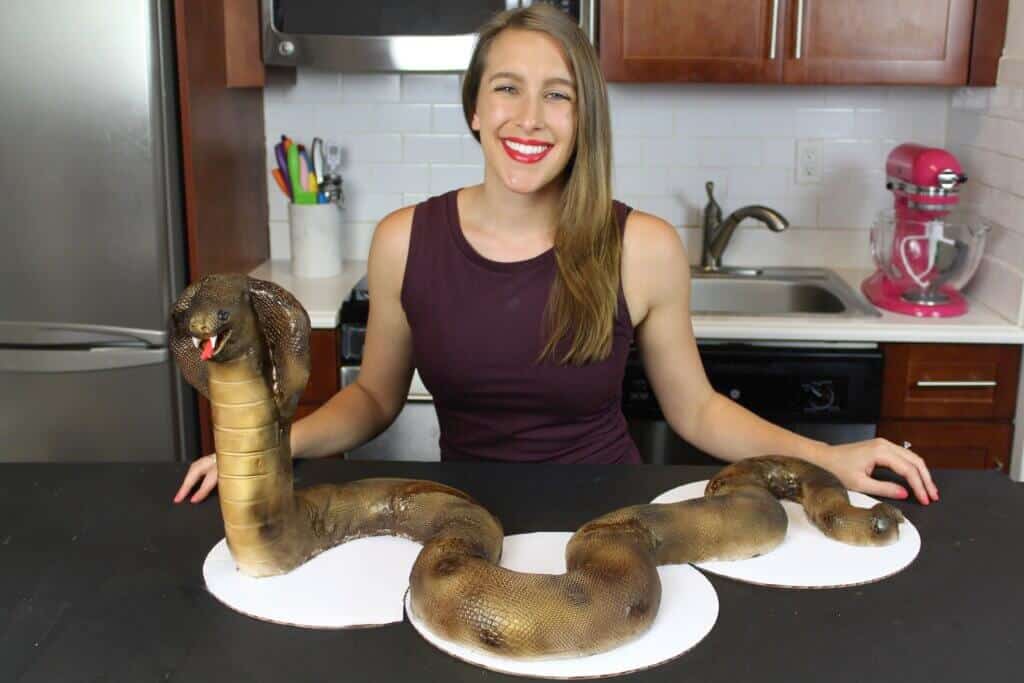 乳白色的弗兰科拉和巨大的眼镜蛇蛋糕