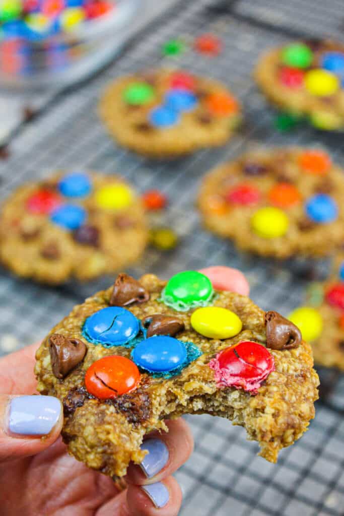 被咬到无麸质的巧克力饼干的形象展现劲道，质地柔软