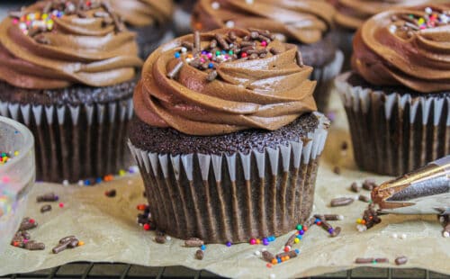 巧克力蛋糕的照片磨砂与巧克力糖霜SCM