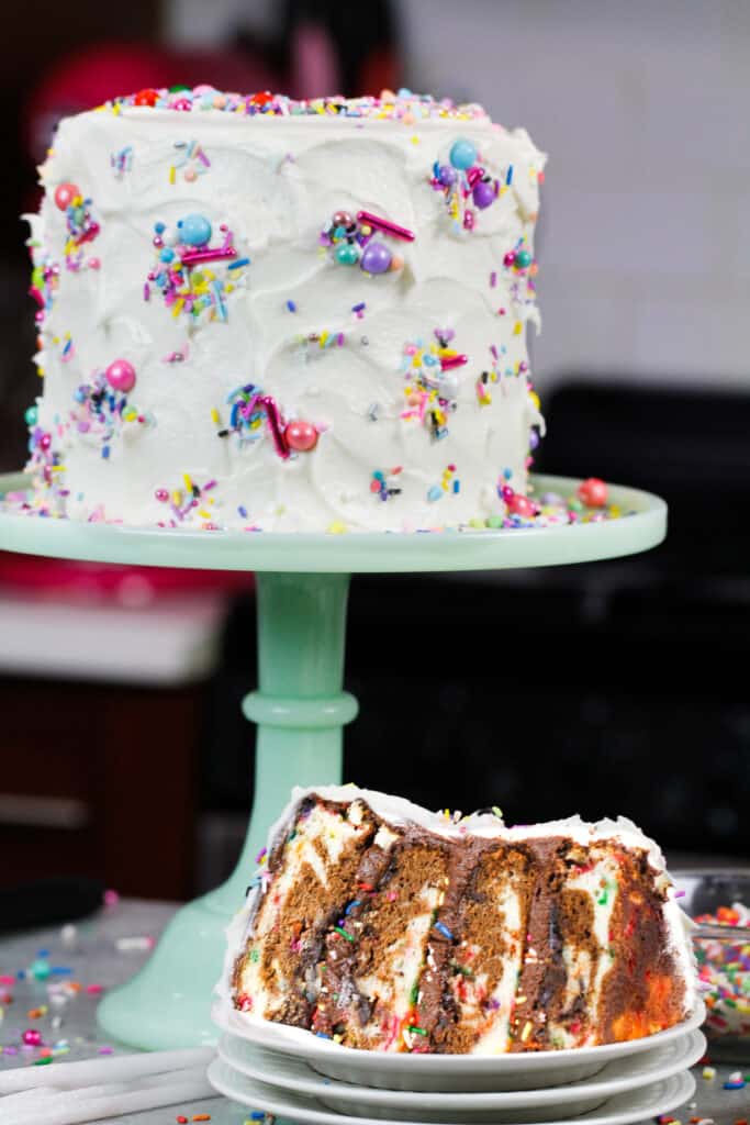 小批量大理石蛋糕切片图像