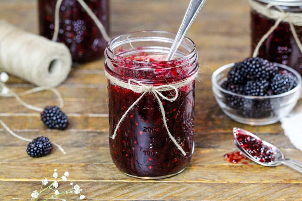 黑莓冻果酱的形象，已设置，准备吃