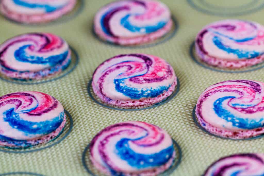 图像烤棉花糖彩色马卡龙壳