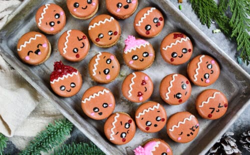 可爱的姜饼macarons的形象