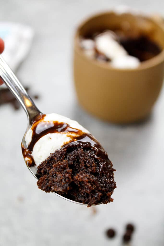 一勺热可可杯子蛋糕的形象展示美味和巧克力色