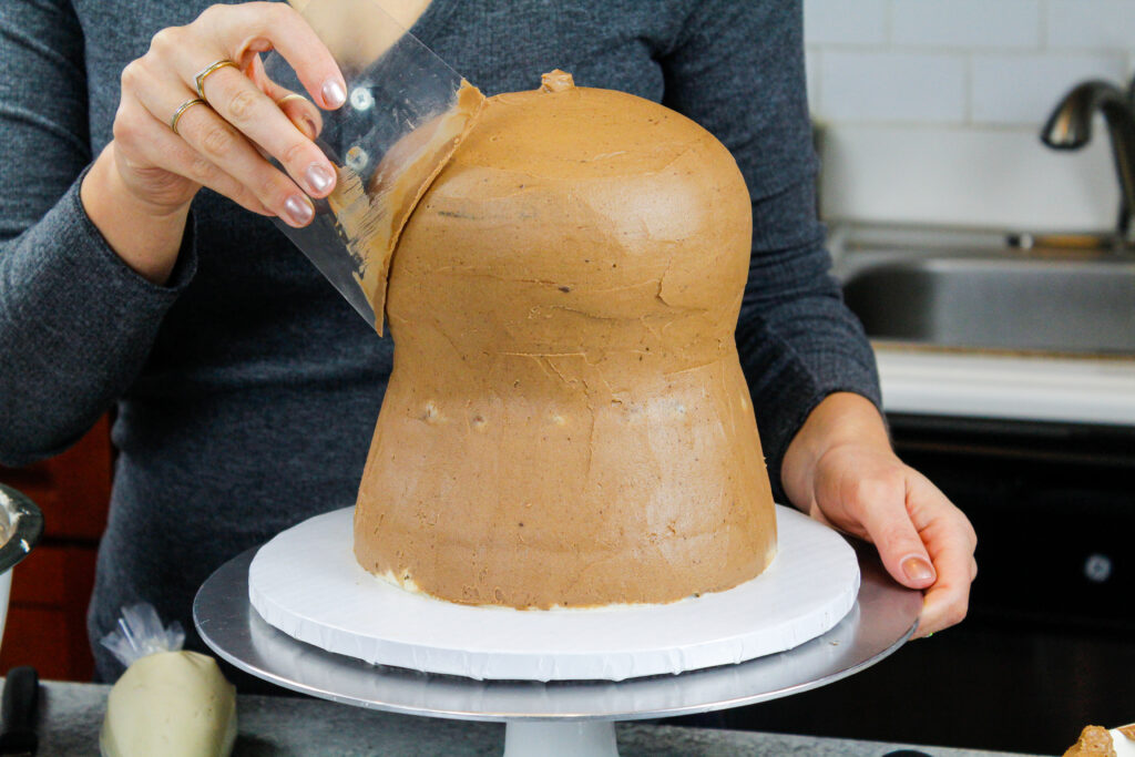 蛋糕的图象被屑涂有巧克力花生酱油结霜