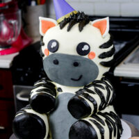 为生日聚会制作的可爱的婴儿斑马蛋糕的图像