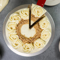 分层肉桂咖啡蛋糕的图象冠上与肉桂串顶部