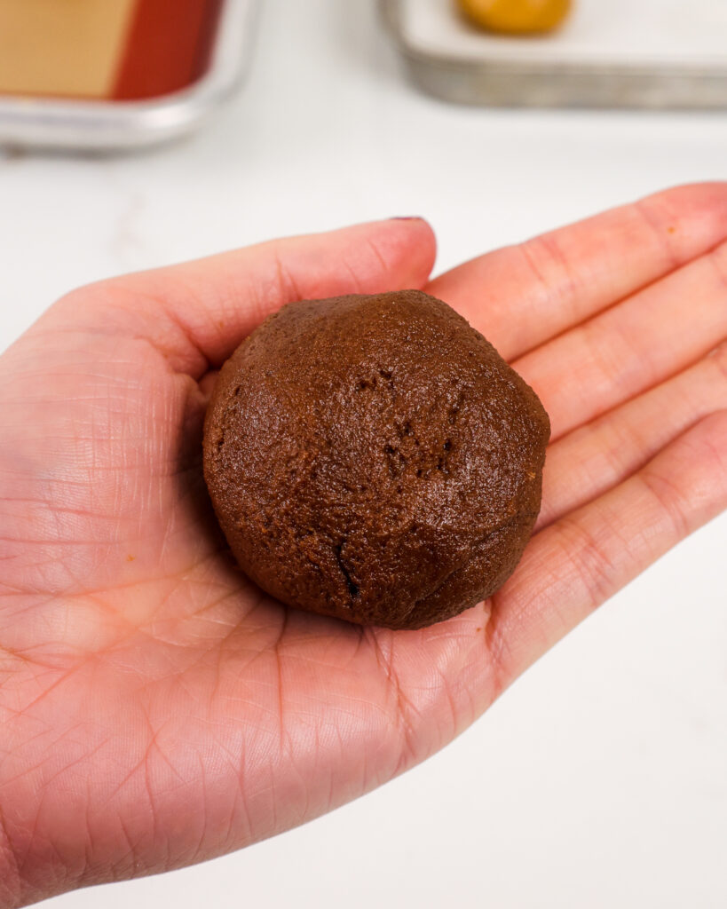 形象的巧克力饼干面团的缠绕在花生酱填充