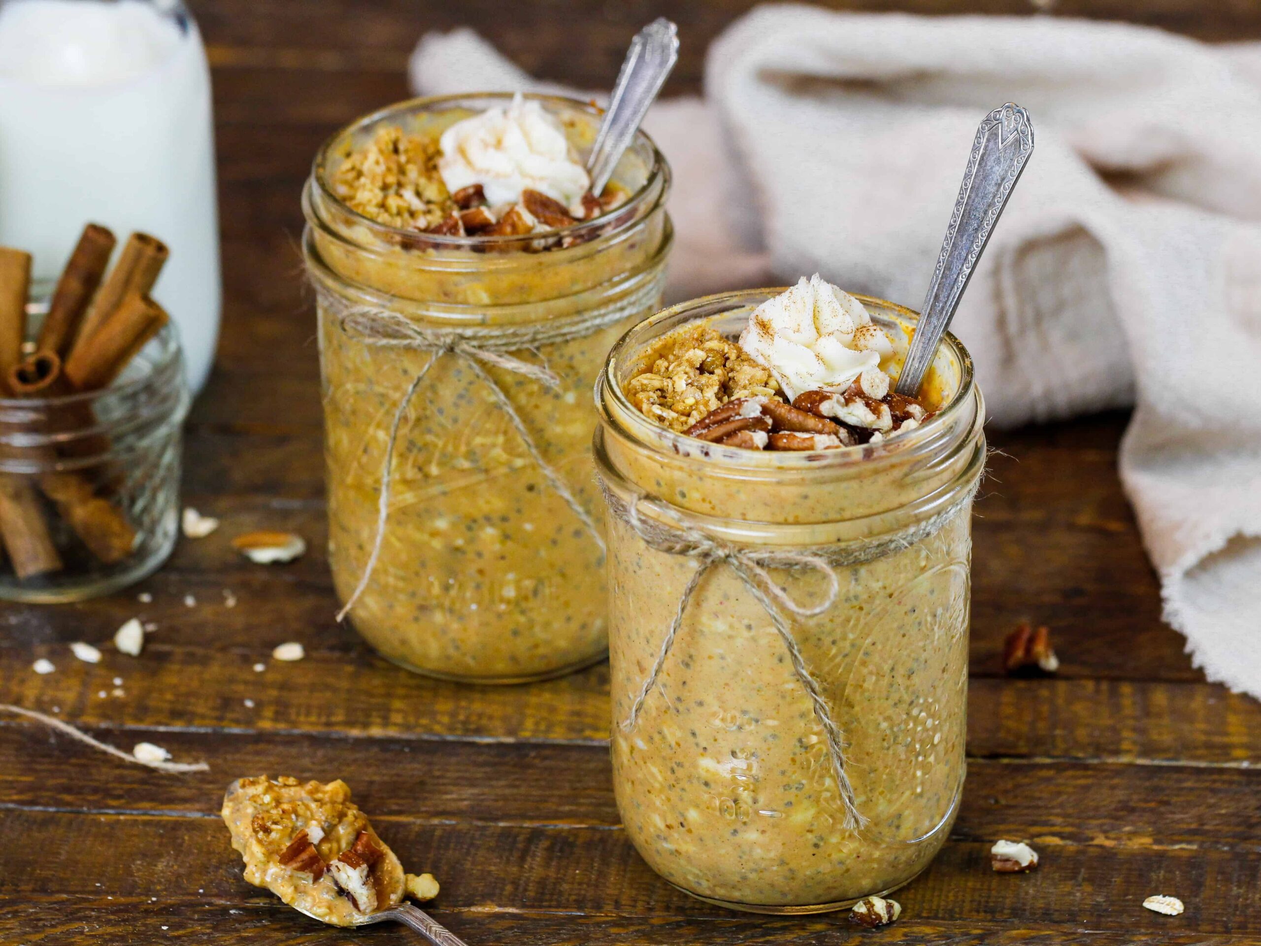 南瓜派的图像过夜燕麦